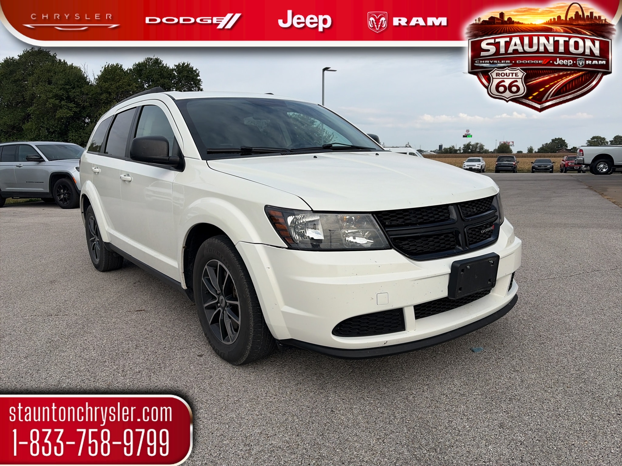 Used 2018 Dodge Journey SE with VIN 3C4PDCAB9JT344595 for sale in Staunton, IL