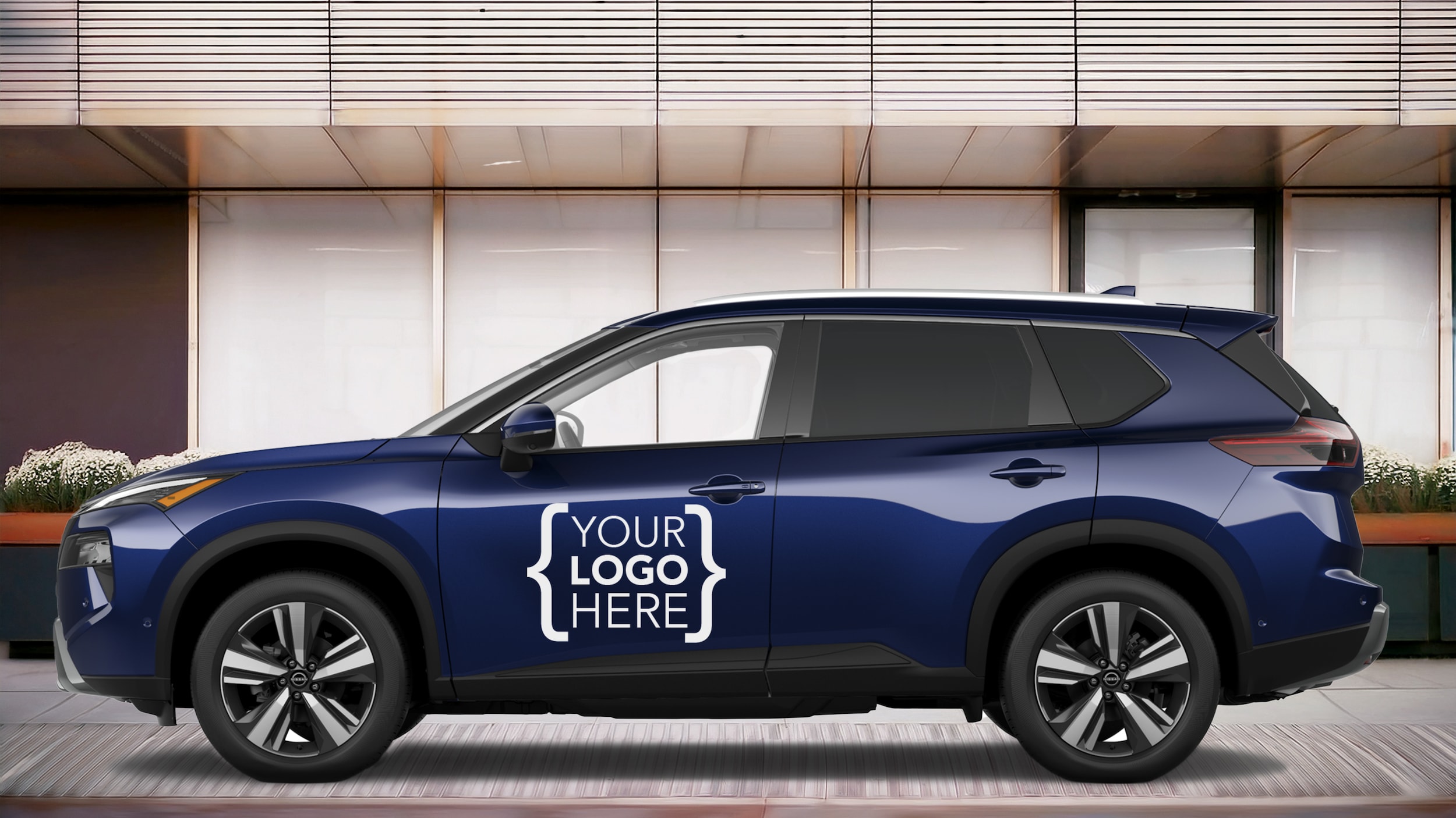 Fleet vehicle with custom logo added
