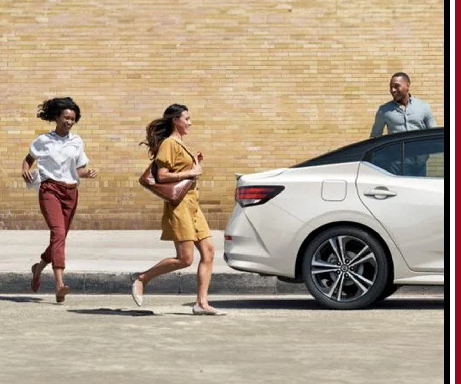 Women running to car
