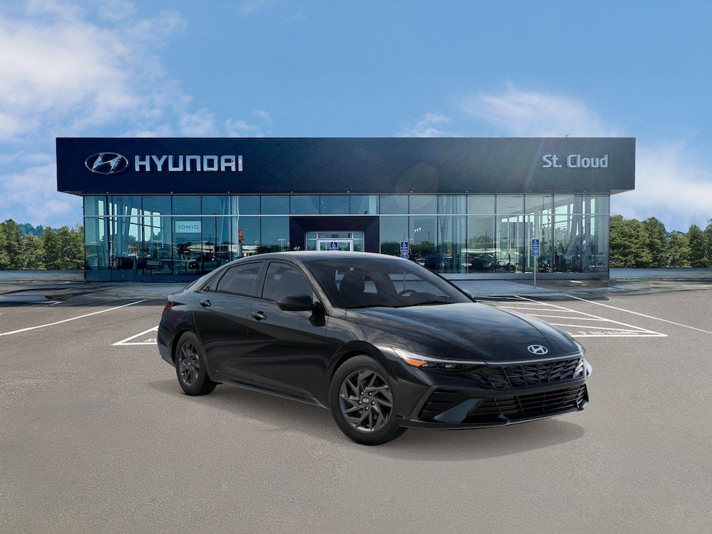 New 2026 Hyundai Elantra Hybrid Blue Sedan