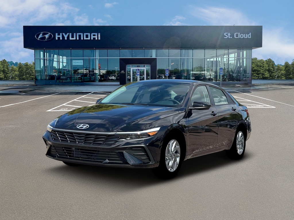 New 2026 Hyundai Elantra Hybrid Blue Sedan