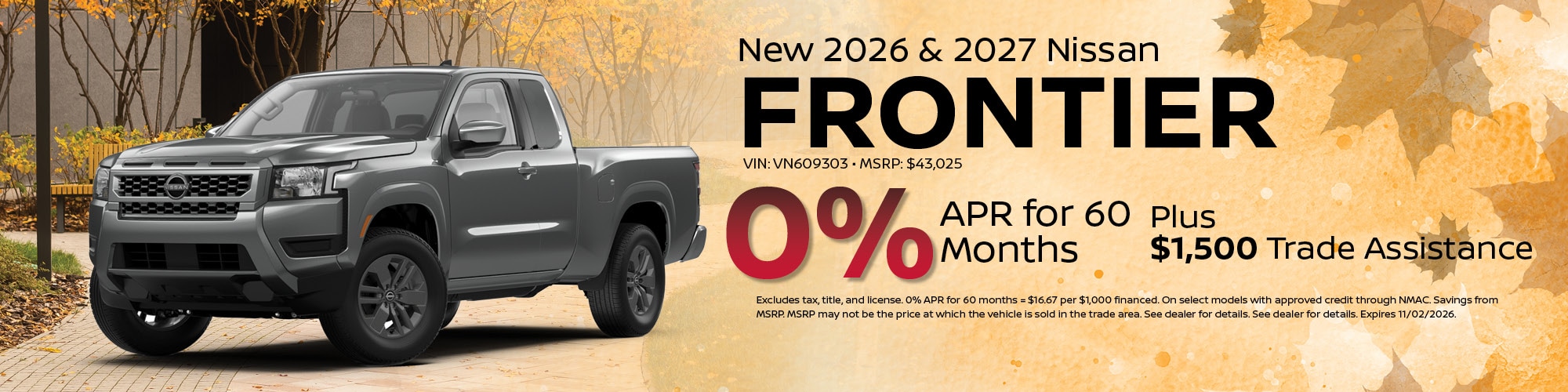 2026 & 2027 Nissan Frontier Offer | Stelly Nissan of Yorktown Heights