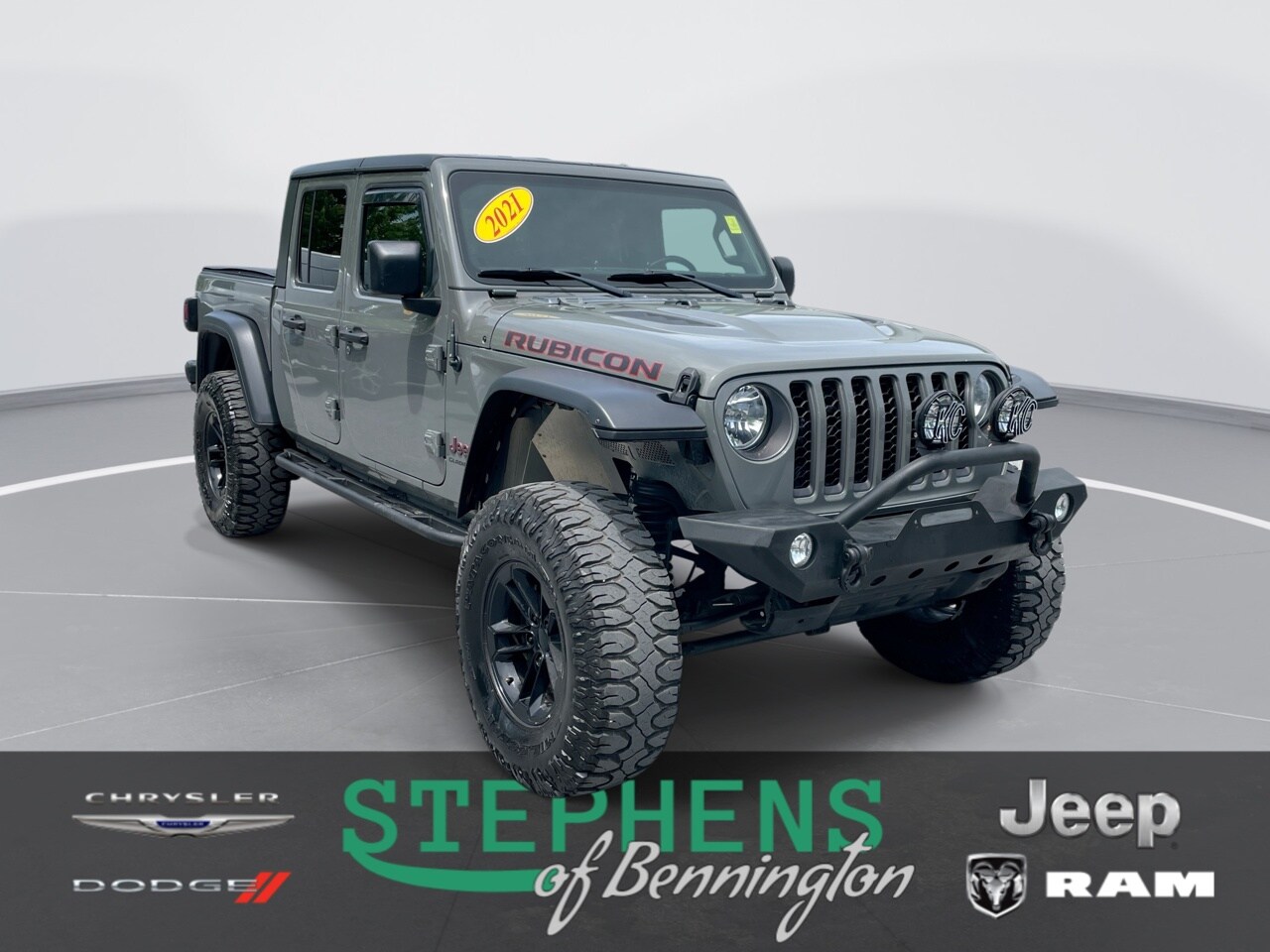 Gray 2021 Jeep Gladiator Rubicon Crew Cab 4WD Pickup Truck Four-Wheel Drive Manual