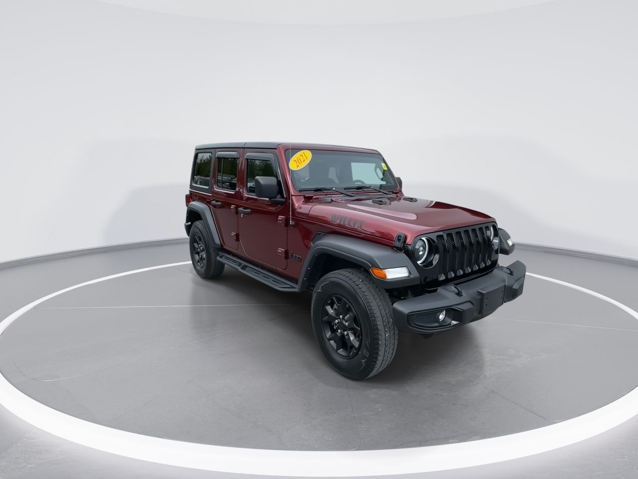 Used 2021 Jeep Wrangler Unlimited Willys Sport with VIN 1C4HJXDG5MW692839 for sale in Bennington, VT