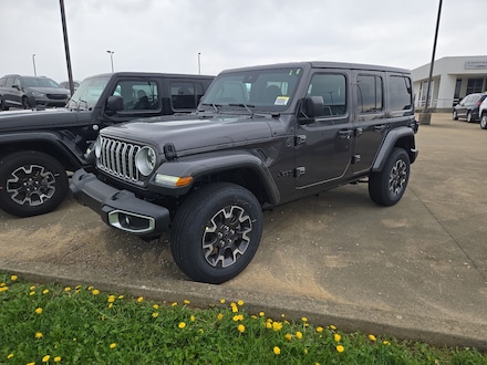 Featured new 2025 Jeep Wrangler 4-Door Sahara 4x4 Sport Utility for sale in Jasper, IN. 