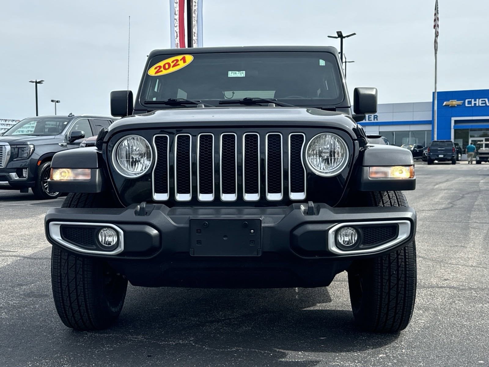 Used 2021 Jeep Wrangler Unlimited Sahara with VIN 1C4HJXEN2MW645801 for sale in Princeton, IN