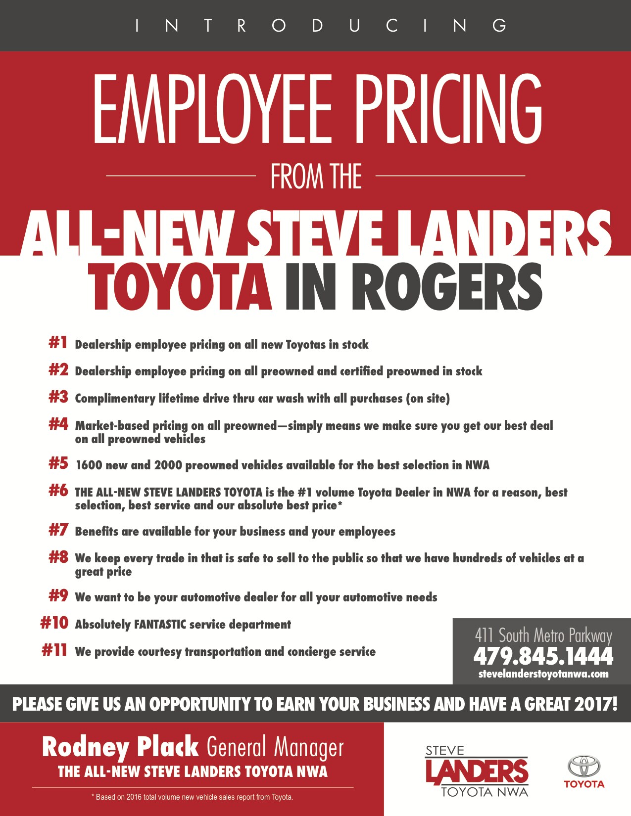 Employee Pricing Program Steve Landers Toyota NWA