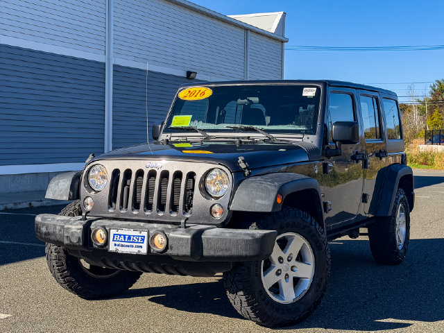 Used 2016 Jeep Wrangler Unlimited Sport with VIN 1C4BJWDG4GL343595 for sale in Hadley, MA