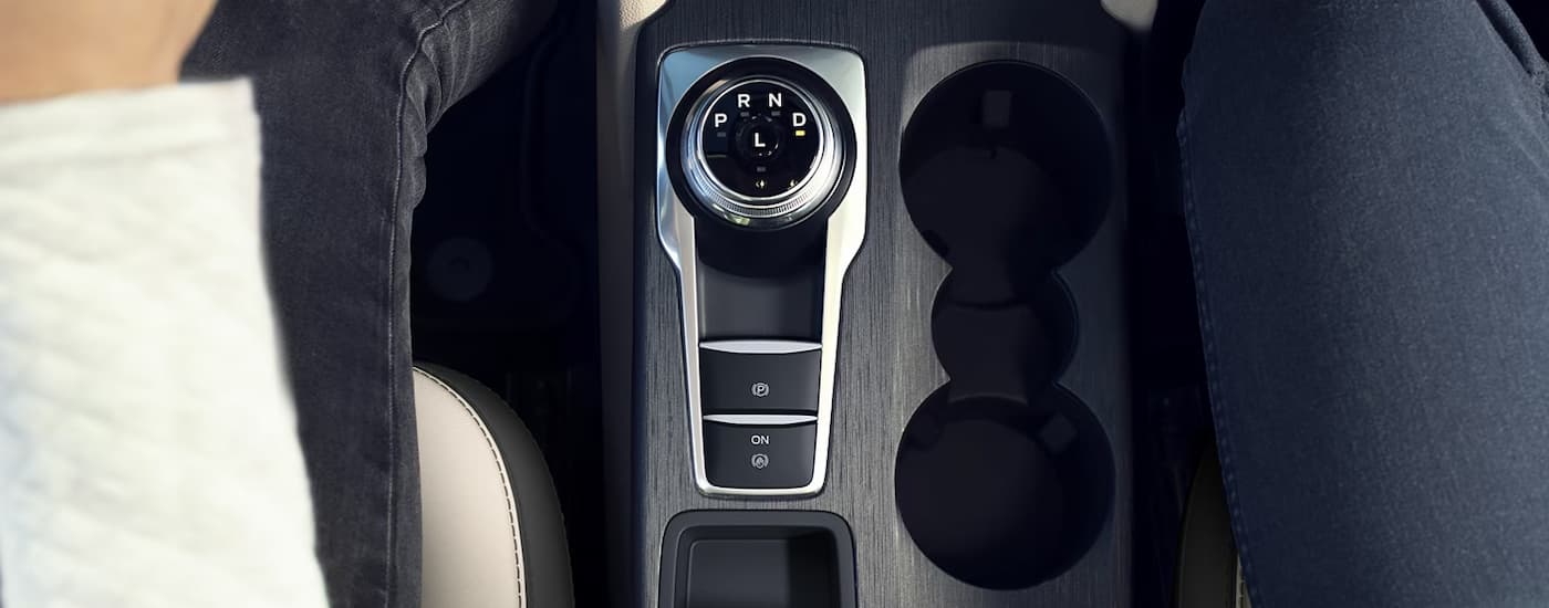 The center console of a 2025 Ford Escape.