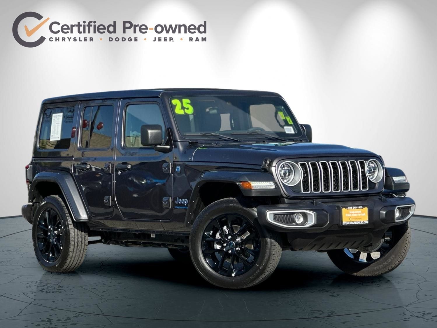 Certified 2025 Jeep Wrangler 4xe Sahara 4XE with VIN 1C4RJXP68SW578998 for sale in San Jose, CA