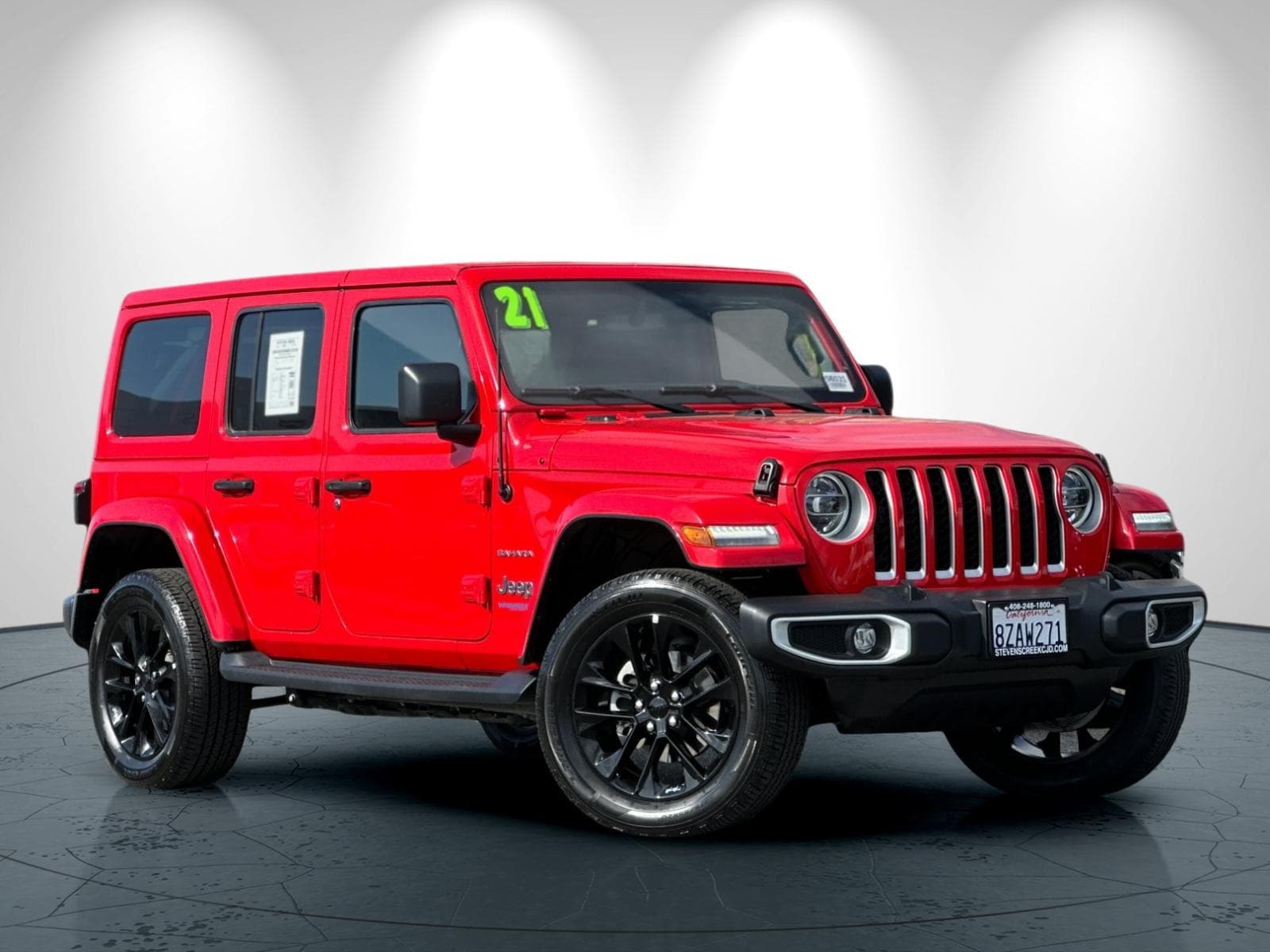 Used 2021 Jeep Wrangler Unlimited Sahara 4XE with VIN 1C4JJXP60MW840061 for sale in San Jose, CA