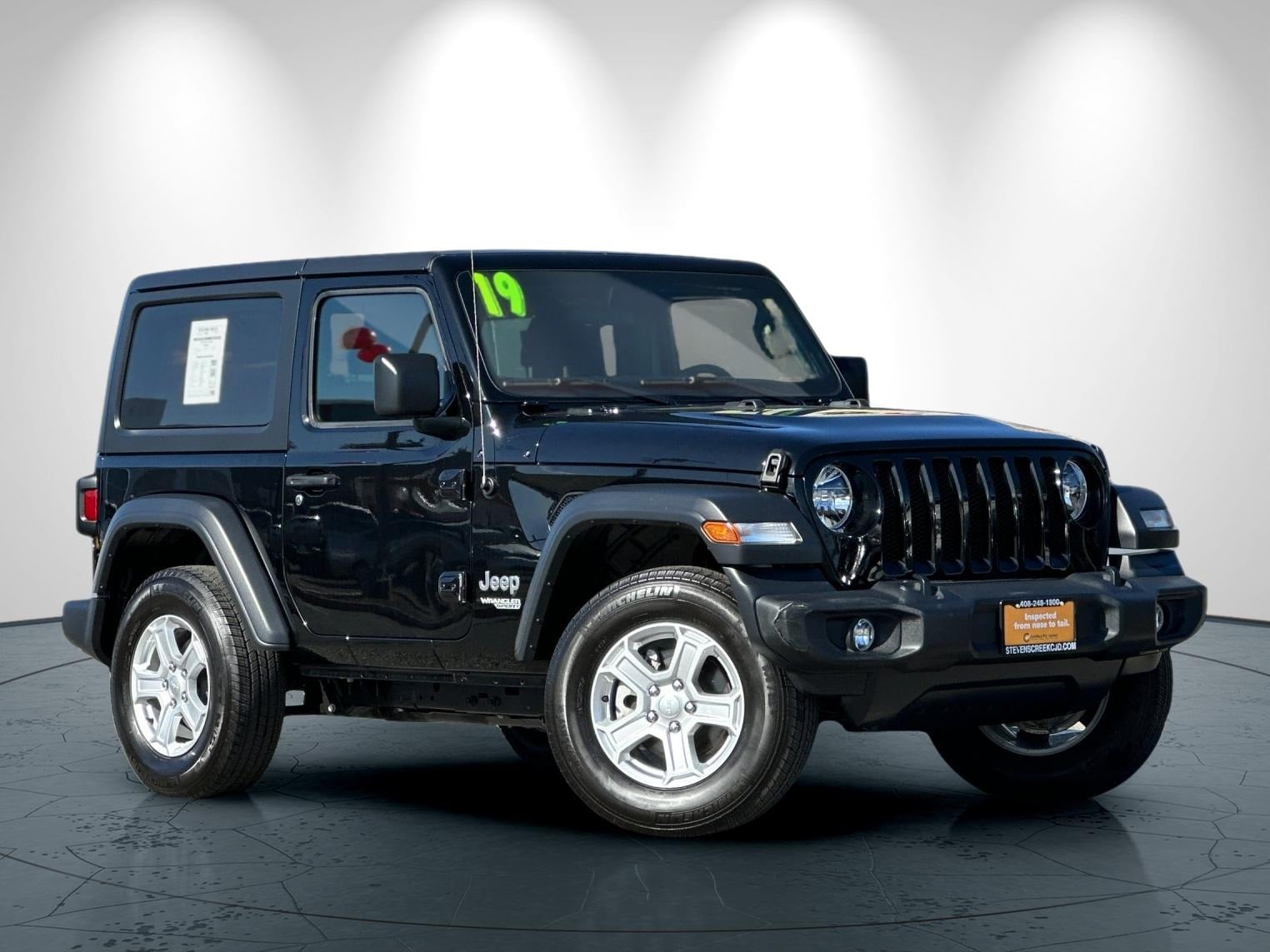 Certified 2019 Jeep Wrangler Sport S with VIN 1C4GJXAG0KW621724 for sale in San Jose, CA