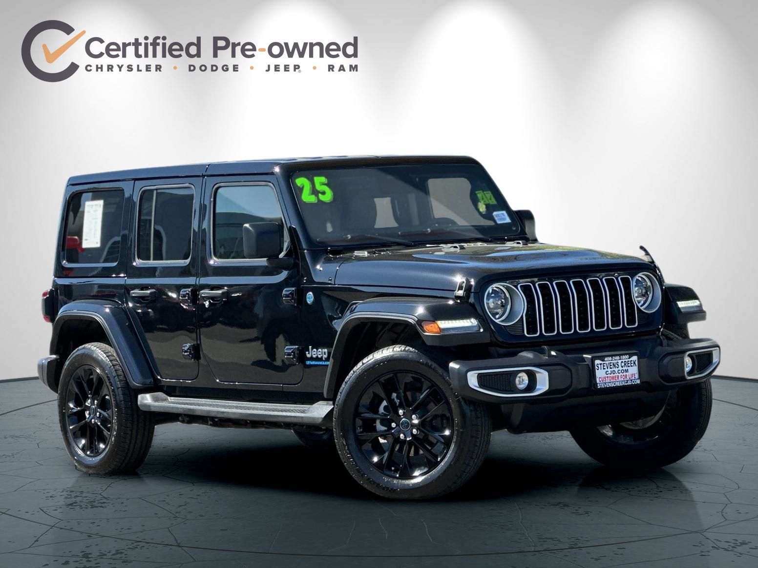 Certified 2025 Jeep Wrangler 4xe Sahara 4XE with VIN 1C4RJXP62SW583887 for sale in San Jose, CA