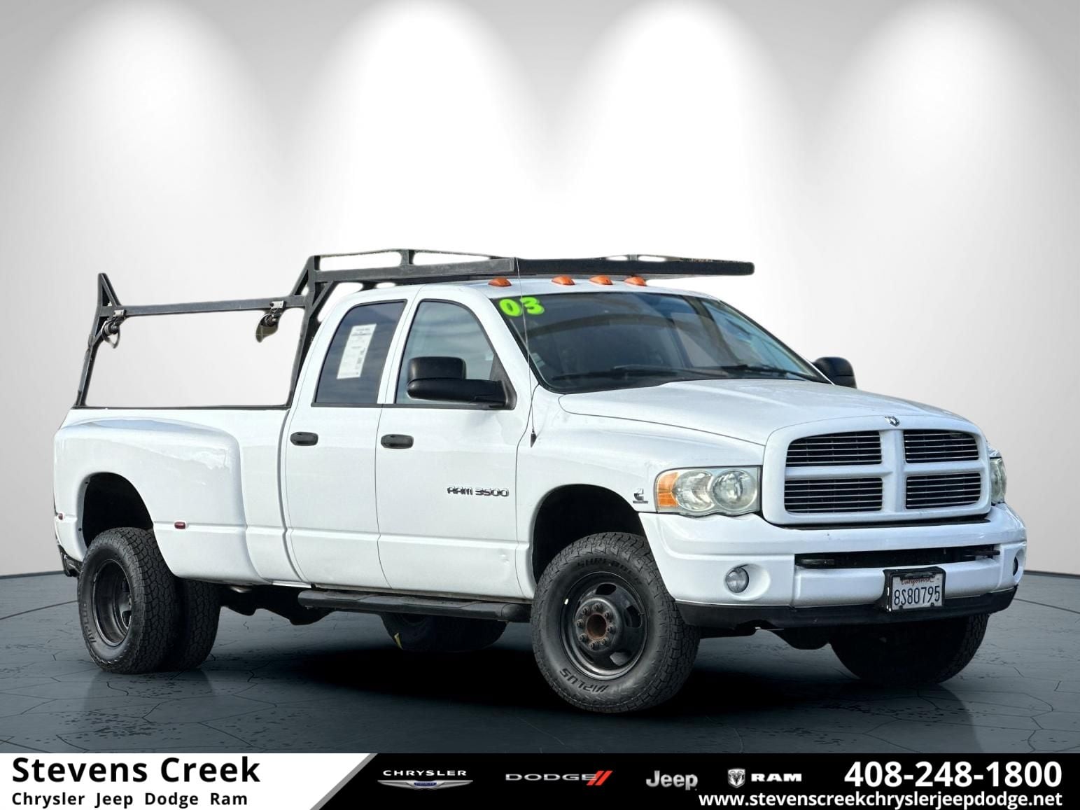 Bright White Clearcoat 2003 Dodge RAM 3500 ST Quad Cab LB DRW 4WD Pickup Truck Four-Wheel Drive 4-Speed Automatic