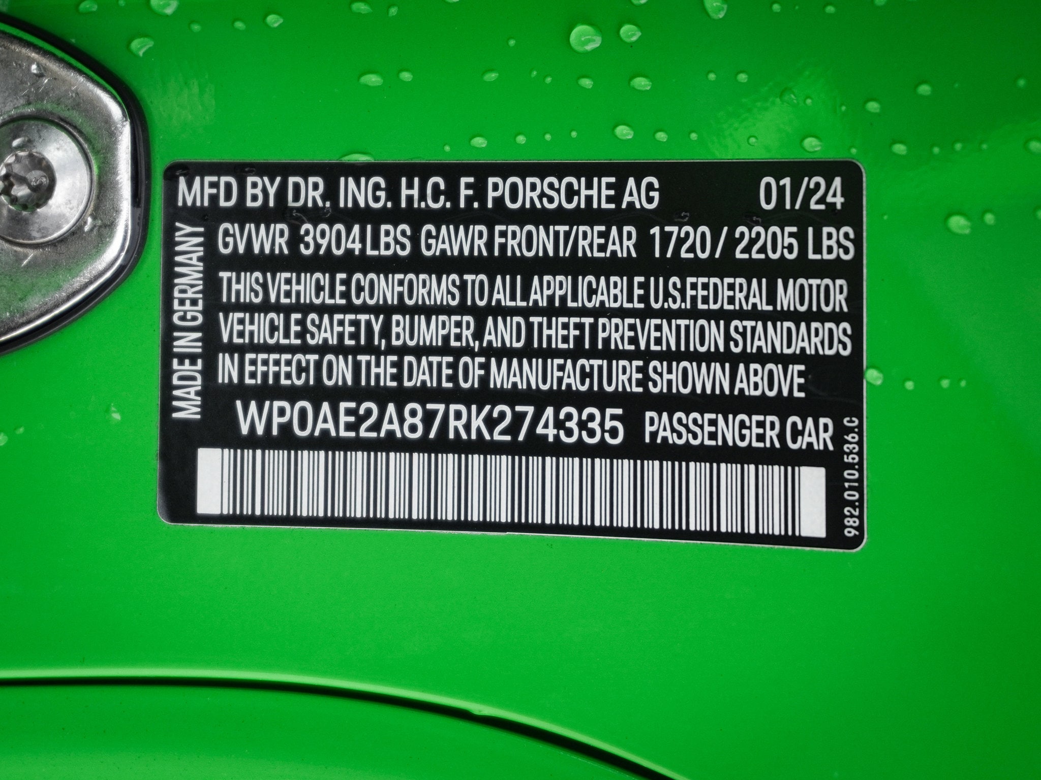 Used 2024 Porsche 718 Cayman For Sale in Wilmington, NC VIN