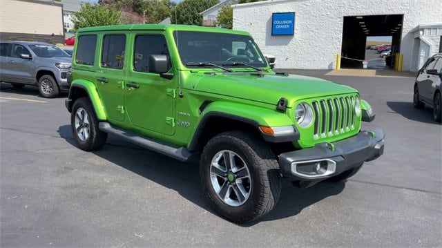 Used 2019 Jeep Wrangler Unlimited Sahara with VIN 1C4HJXEN5KW505190 for sale in Highland, IL