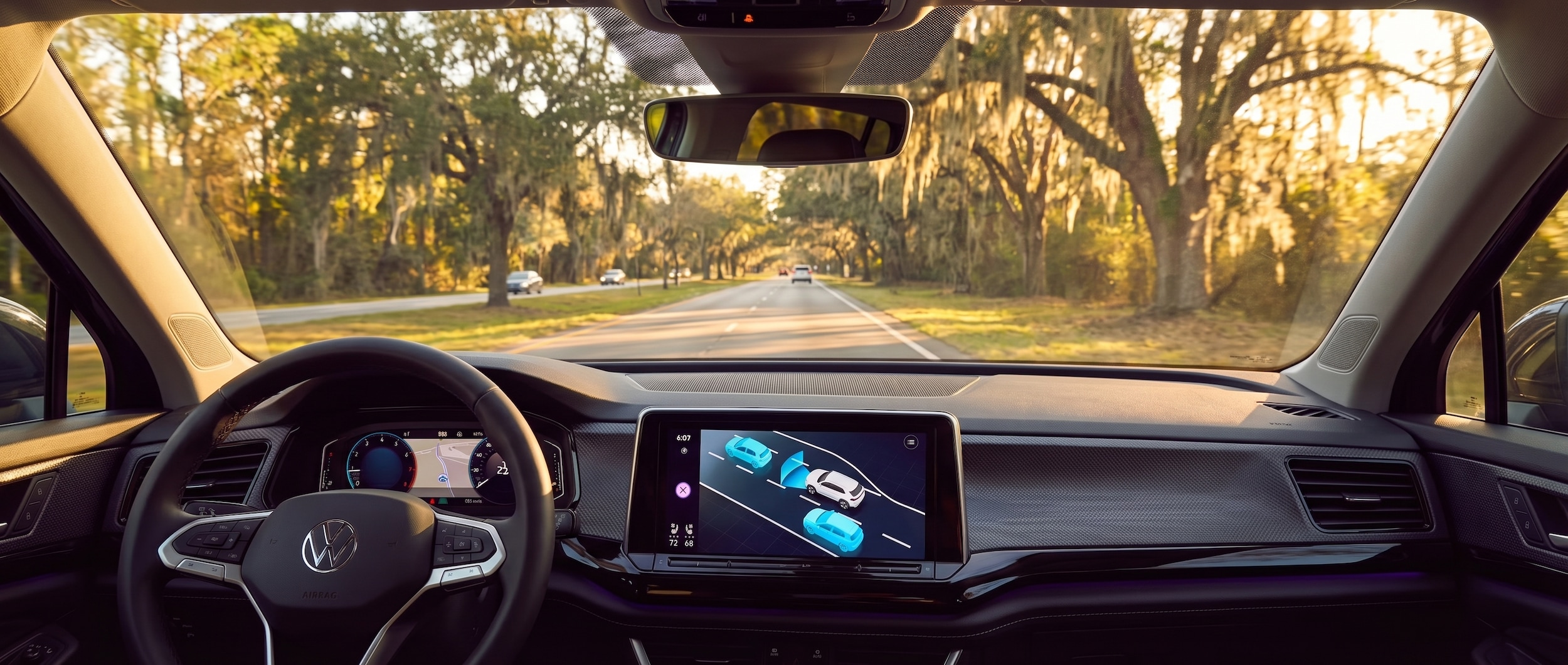 VW IQ.DRIVE dashboard display active safety features Greenville SC