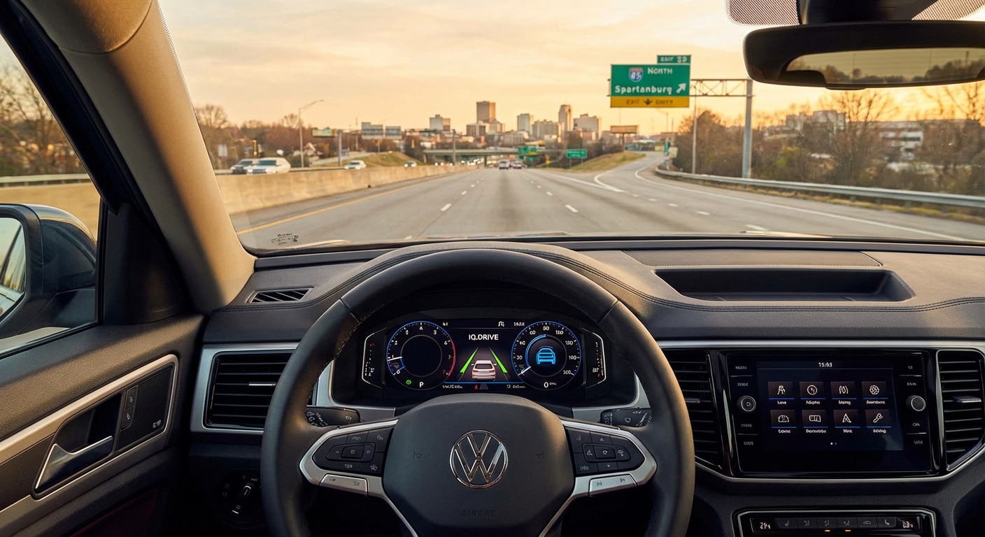 Volkswagen Travel Assist activated on I-85 in Greenville SC.