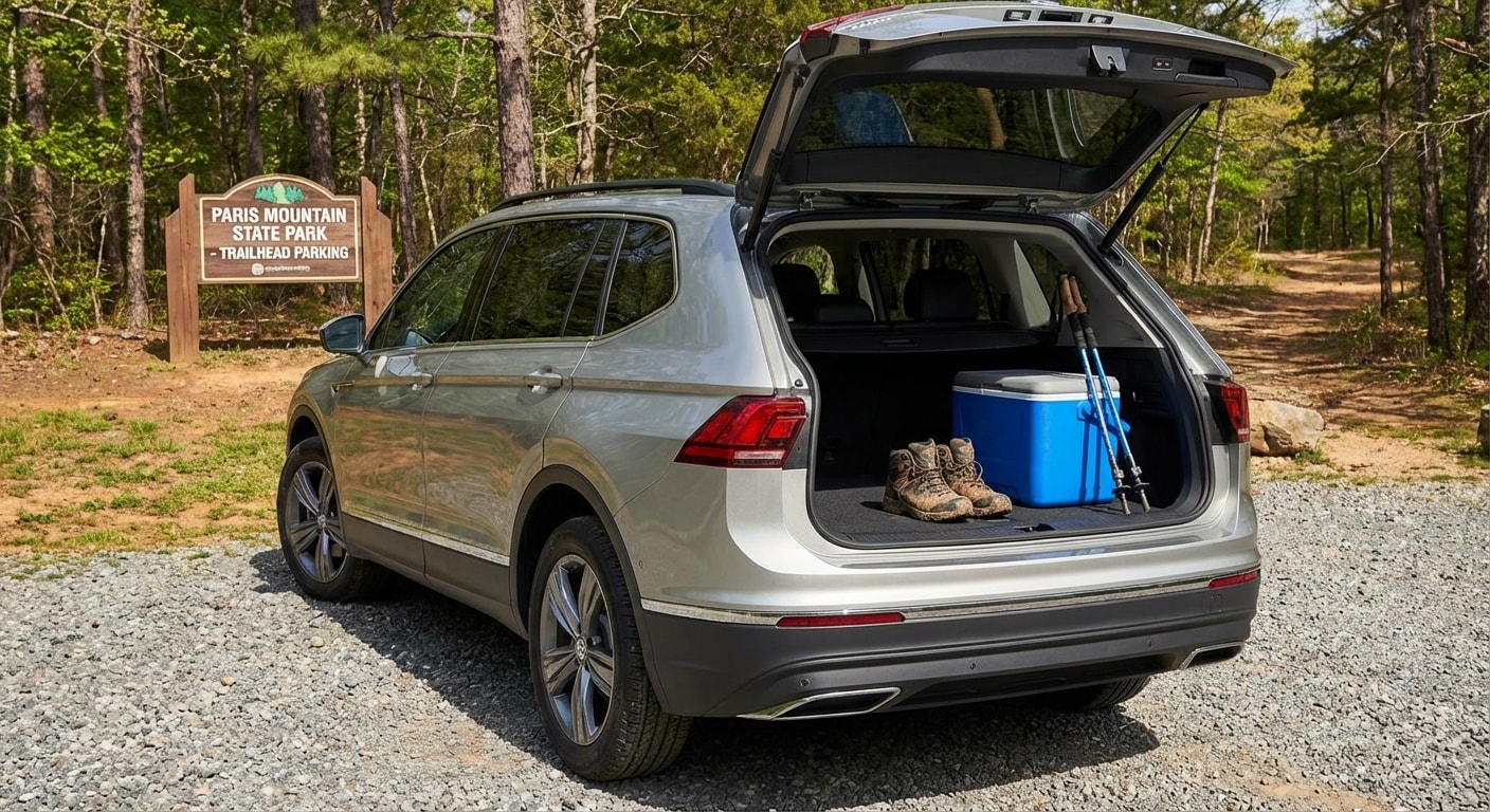 Volkswagen Tiguan cargo space for hiking gear in Greenville SC.