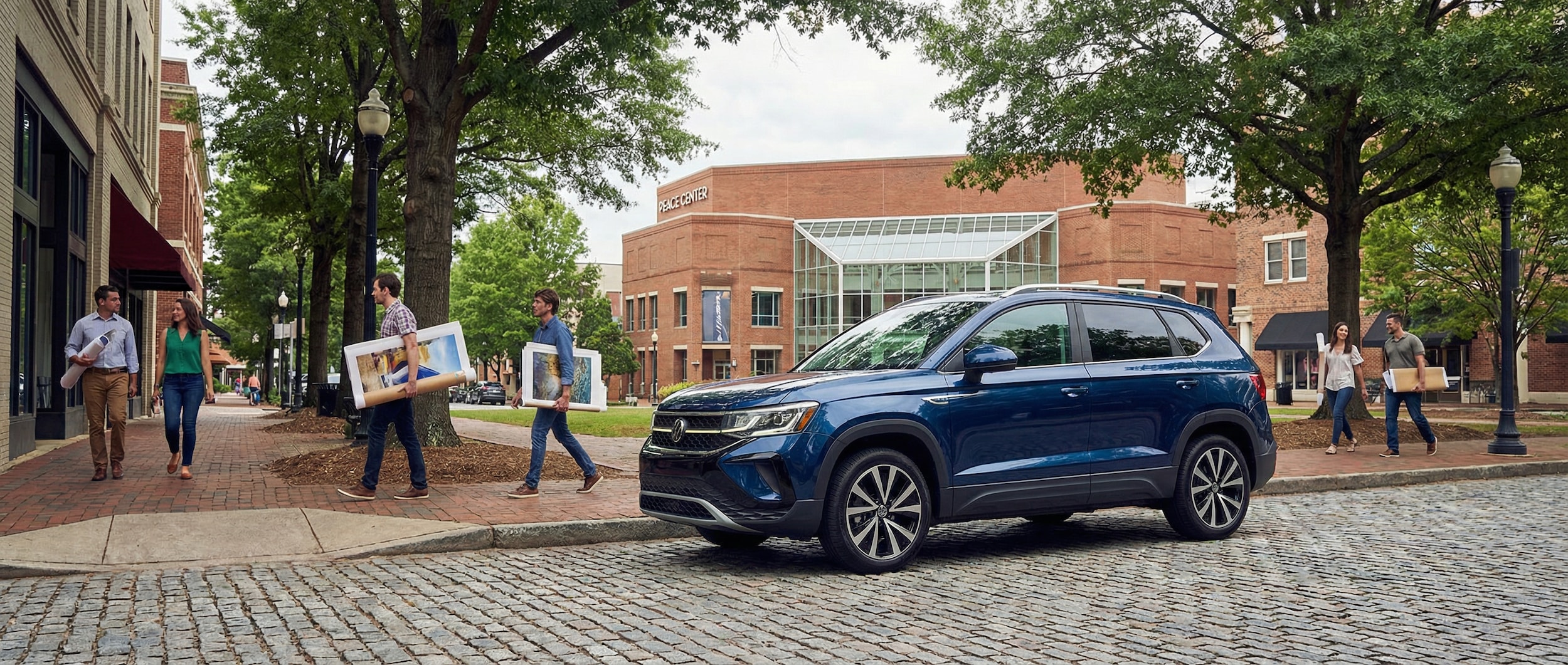 Volkswagen Taos parked for Artisphere festival in downtown Greenville, SC