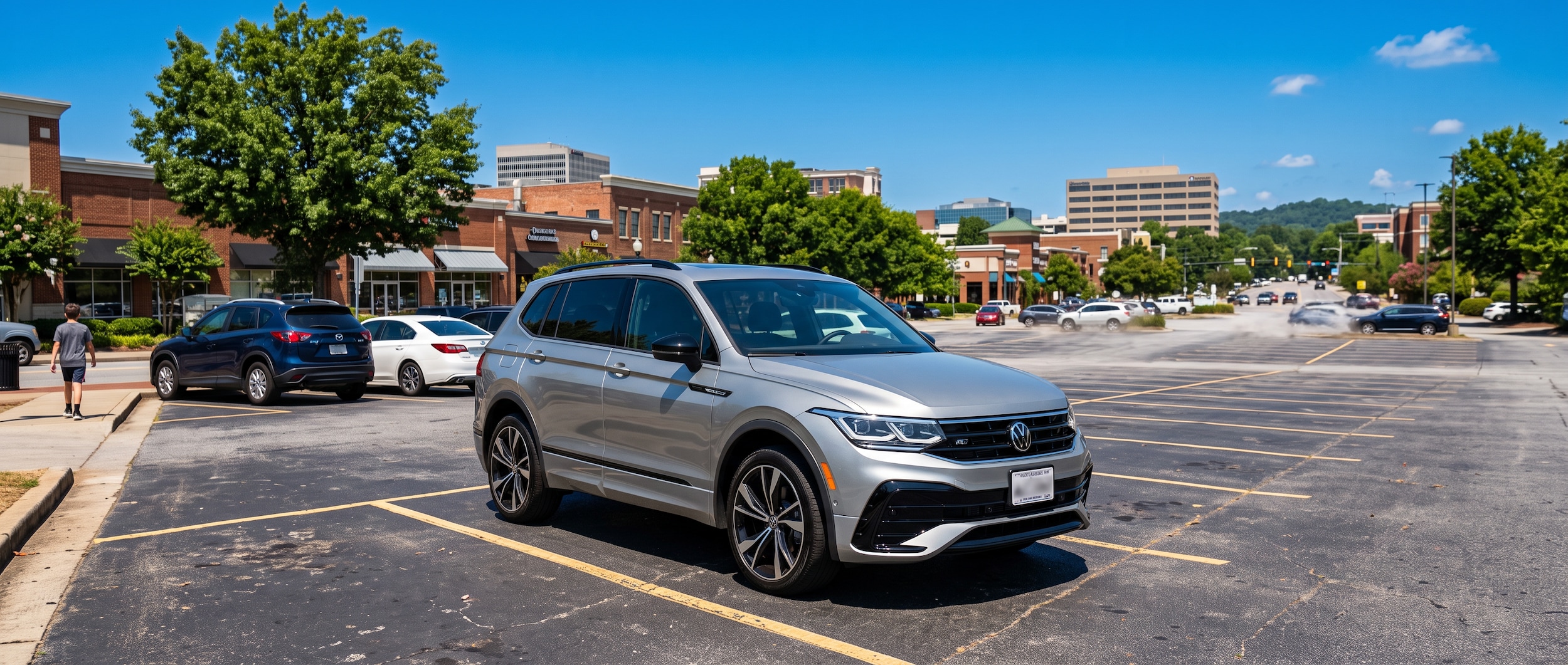 2026 Volkswagen Tiguan on hot summer asphalt in Greenville SC August