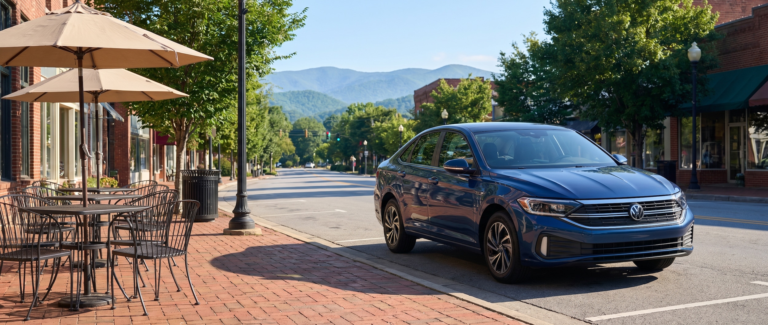 Volkswagen Jetta parked for brunch in Travelers Rest near Greenville SC