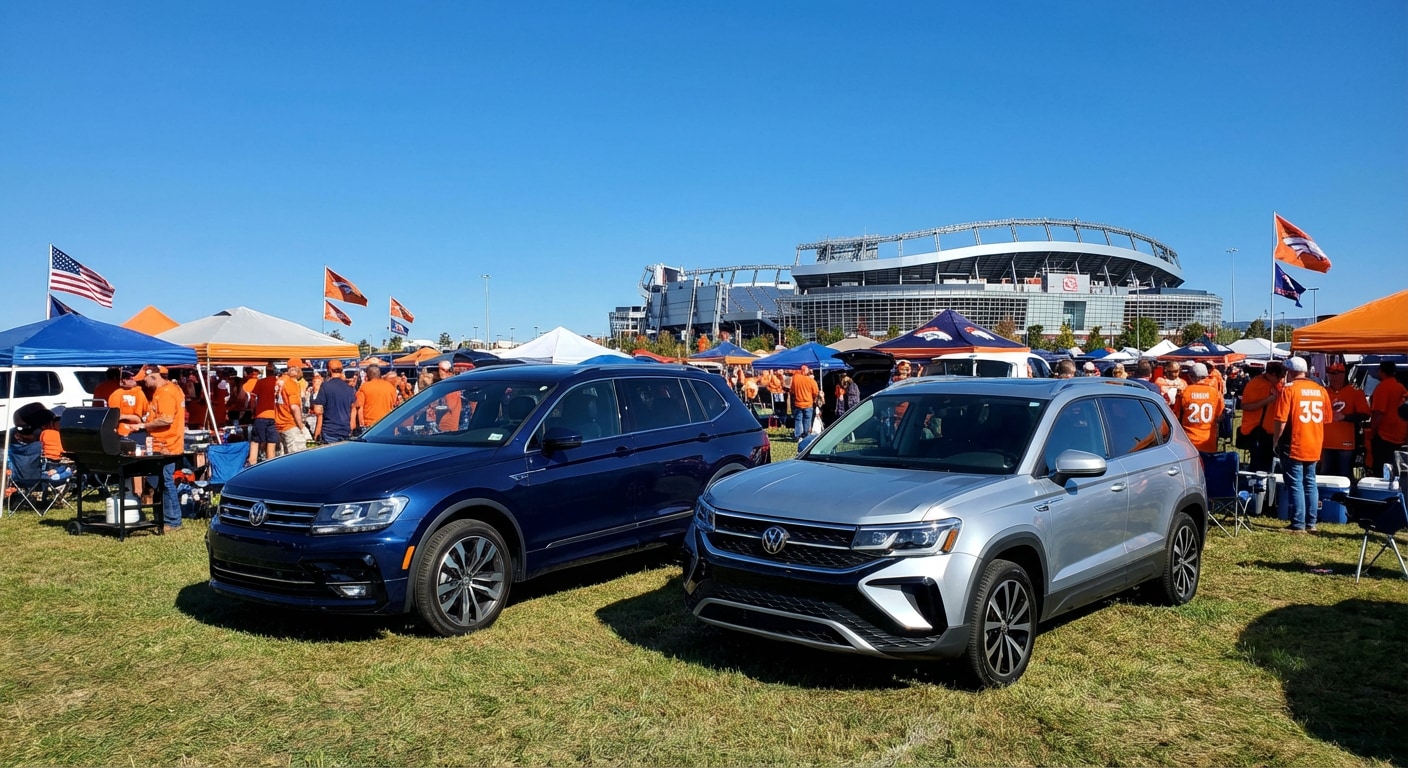 Volkswagen Tiguan with 4MOTION AWD parked in a Clemson grass lot in Greenville SC.