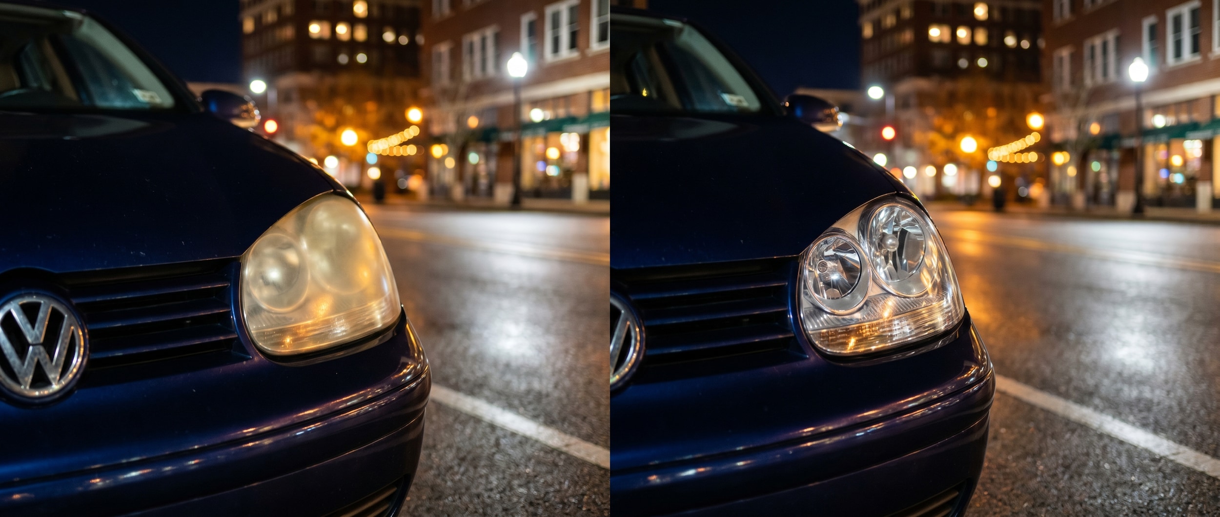Clean Volkswagen headlight restoration service in Greenville, SC