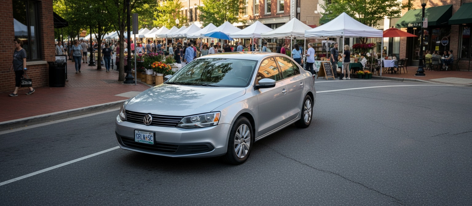 Volkswagen Jetta Parked Near TD Saturday Market Greenville SC