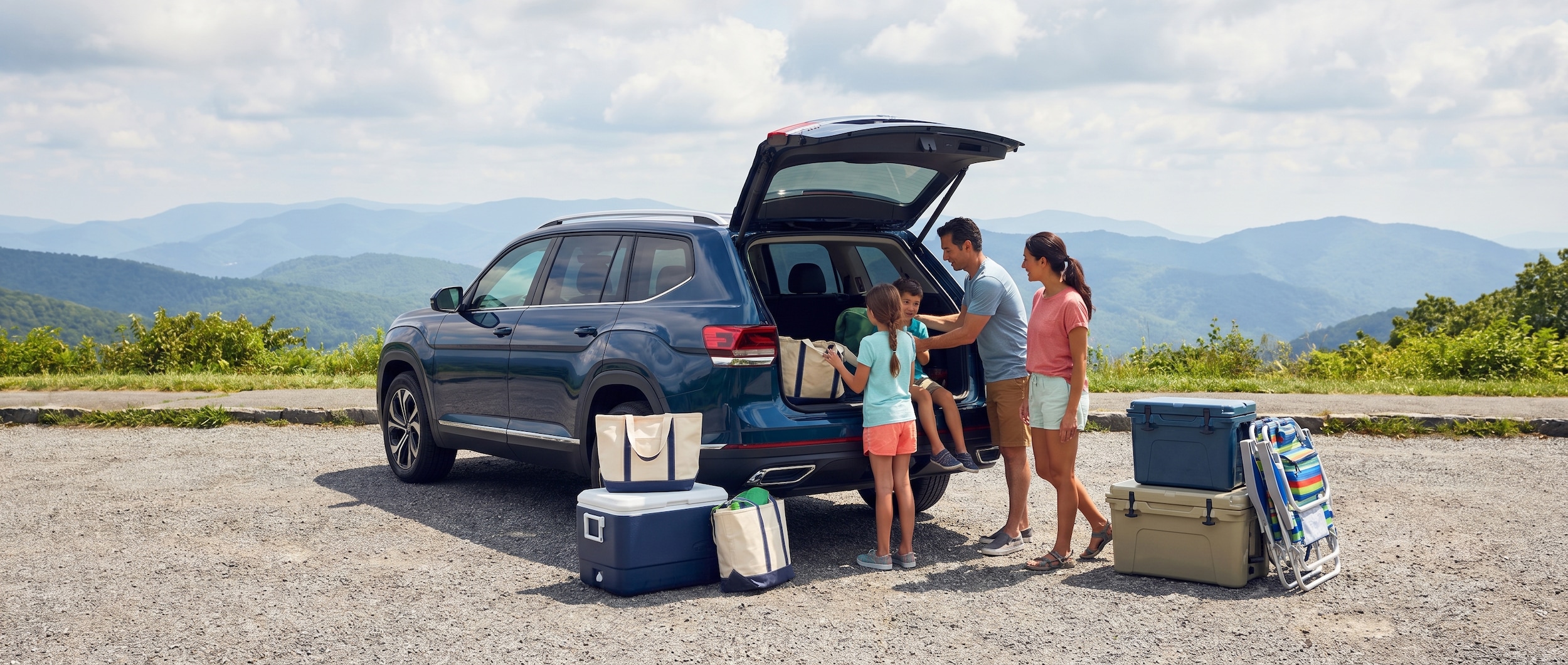 Volkswagen Atlas loaded for Memorial Day road trip near Greenville SC mountains