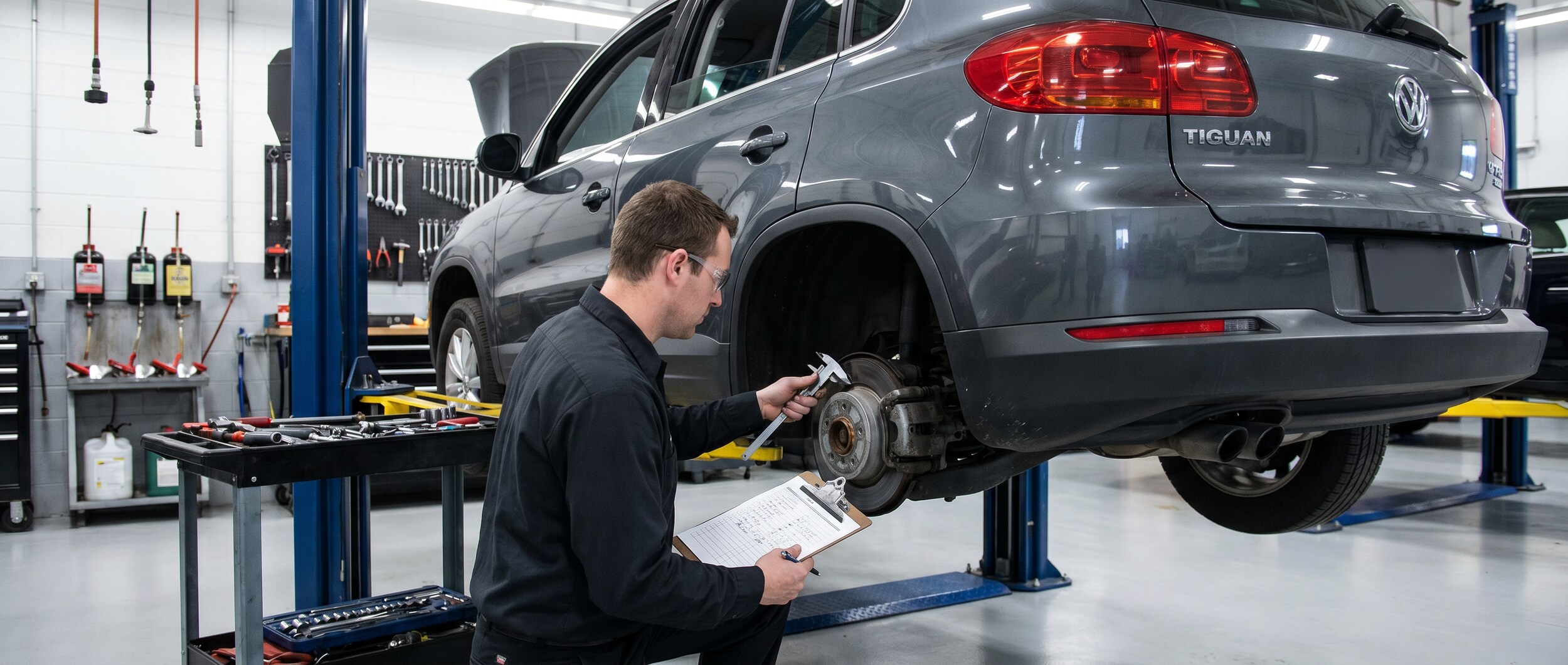 Used Volkswagen inspection checklist for tires and brakes in Greenville SC