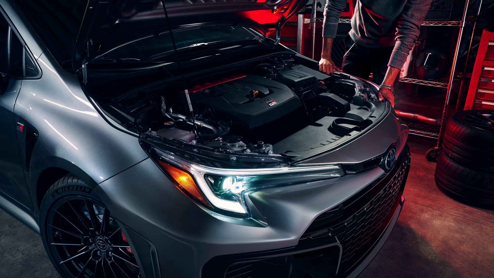 Under the Hood of a 2025 Toyota GR Corolla near Corsicana, TX