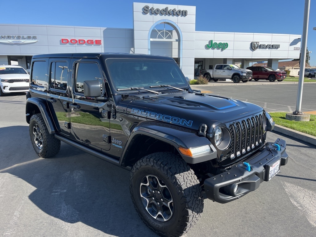 Used 2021 Jeep Wrangler Unlimited Rubicon 4XE with VIN 1C4JJXR67MW642302 for sale in Stockton, CA