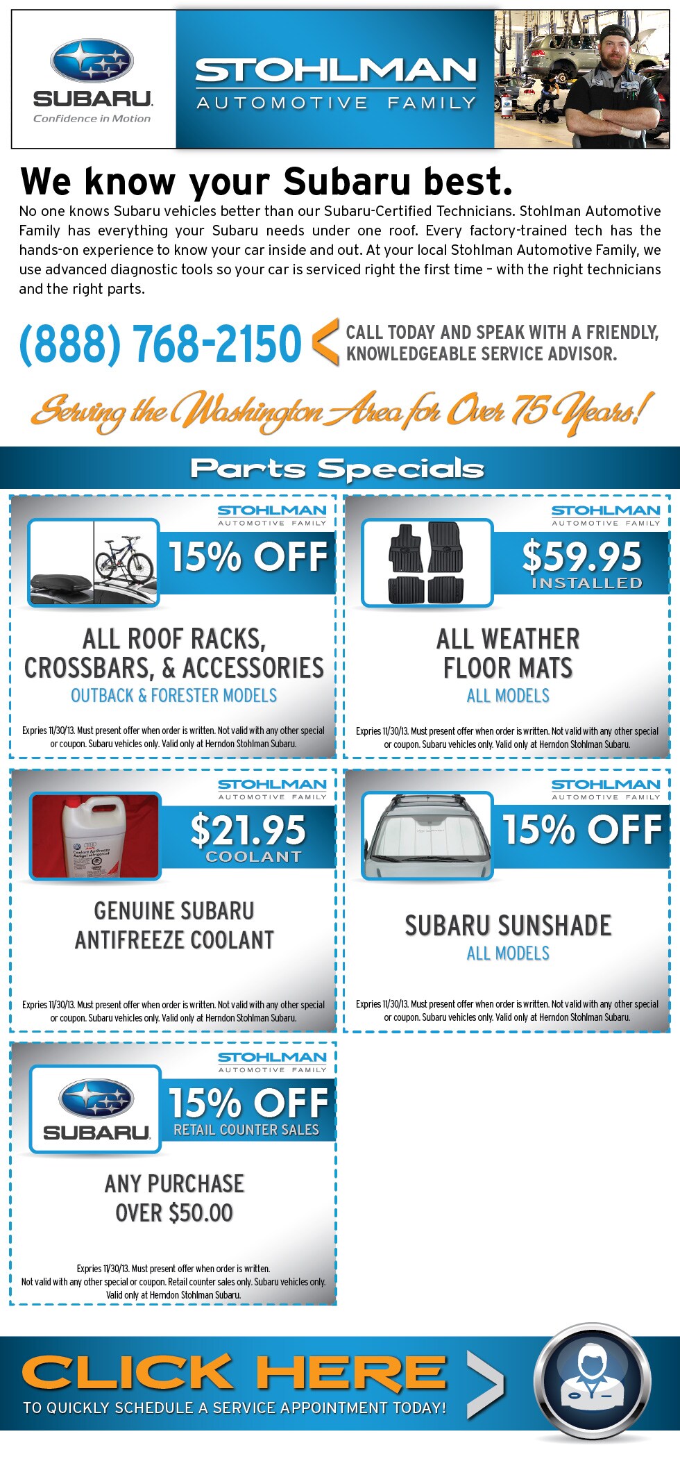 Parts Coupons Stohlman Subaru of Sterling