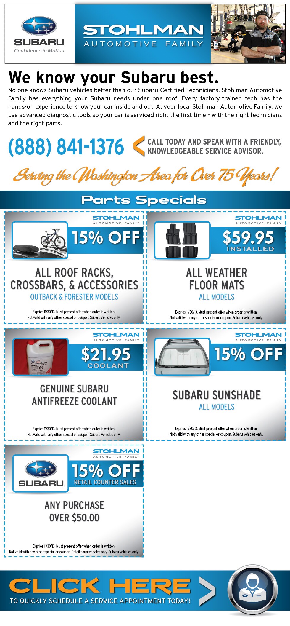 Parts Coupons Stohlman Subaru