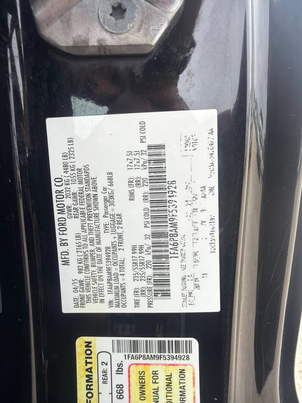 Used 2015 Ford Mustang V6 Coupe