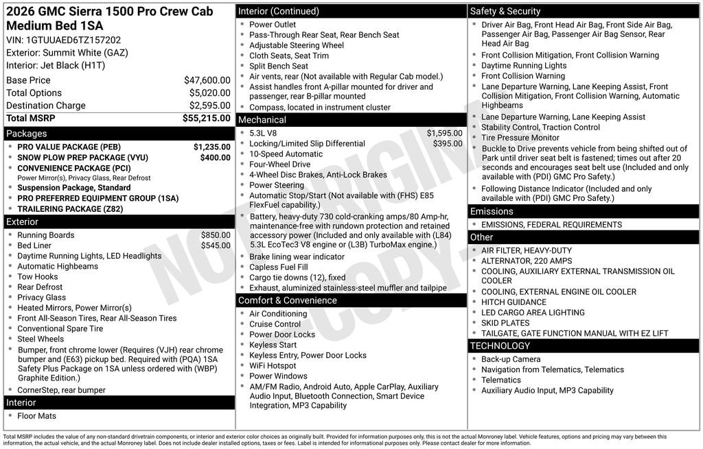 New 2026 GMC Sierra 1500 Pro Truck