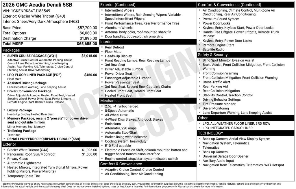 New 2026 GMC Acadia Denali SUV