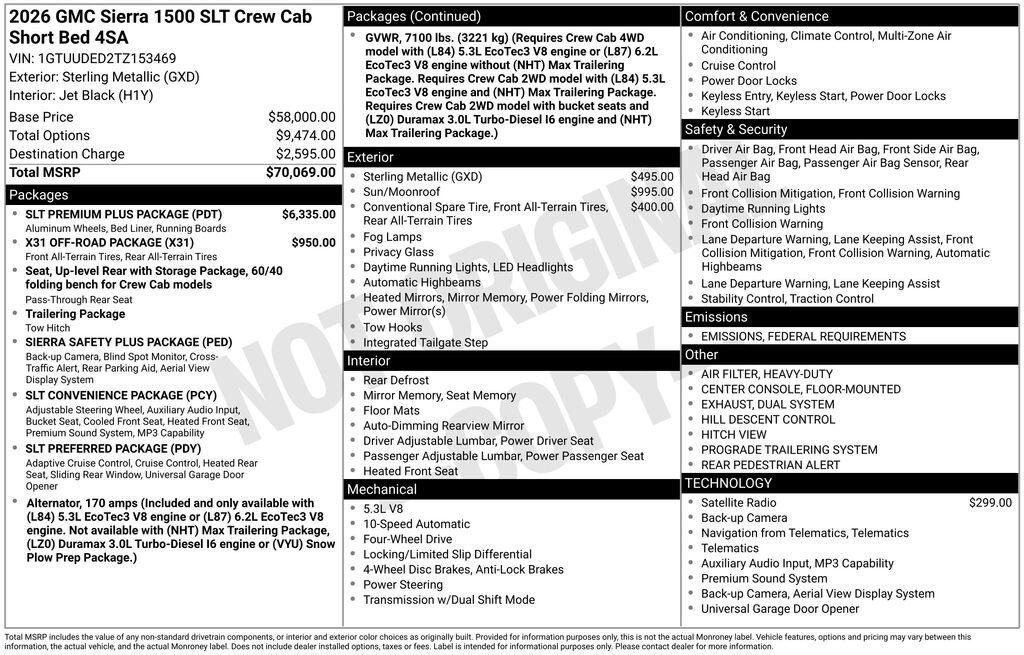 New 2026 GMC Sierra 1500 SLT Truck