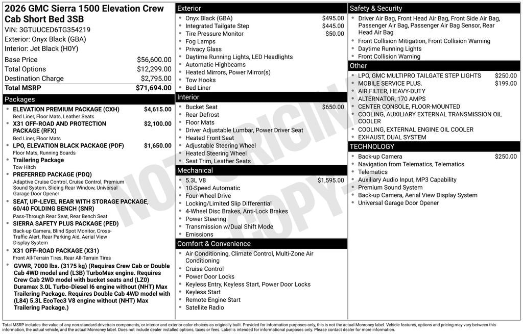 2026 GMC Sierra 4WD Crew Cab Short Box Elevation's photo
