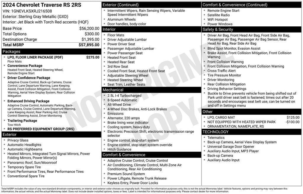 Used 2024 Chevrolet Traverse RS SUV