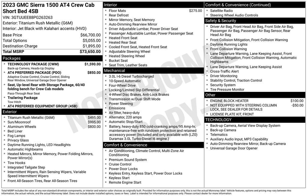 Used 2023 GMC Sierra 1500 AT4 Truck Crew Cab
