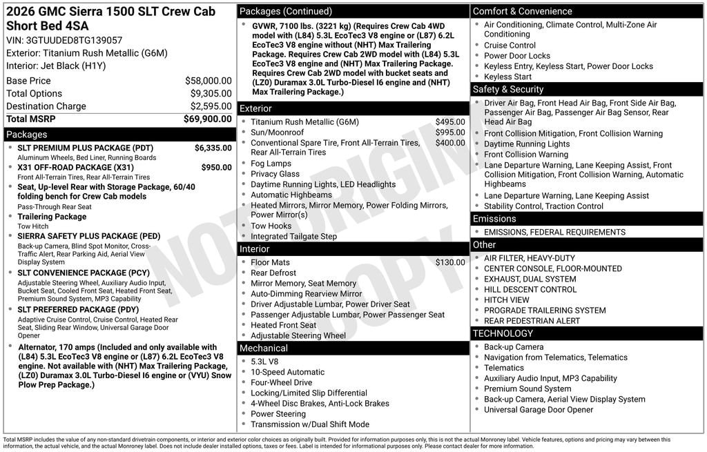 New 2026 GMC Sierra 1500 SLT Truck