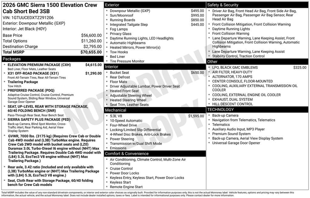 New 2026 GMC Sierra 1500 Elevation Truck