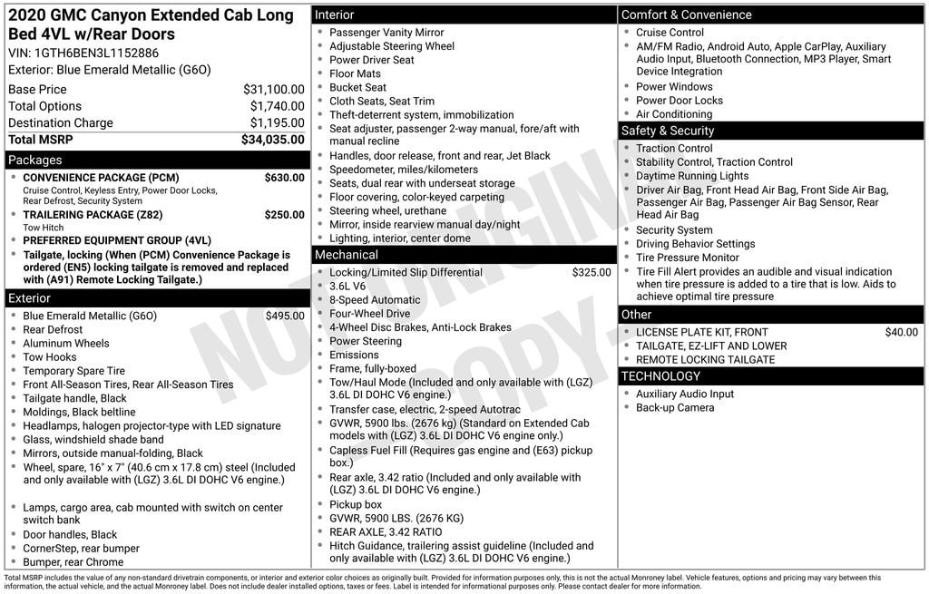 Used 2020 GMC Canyon 4WD Truck Extended Cab