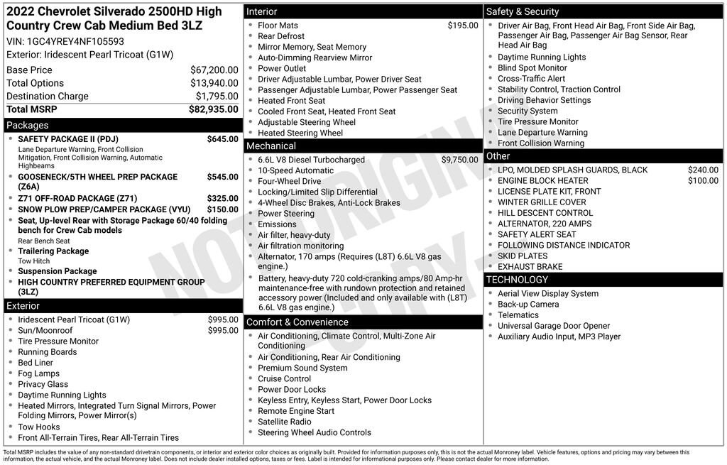 Used 2022 Chevrolet Silverado 2500 HD High Country Truck Crew Cab