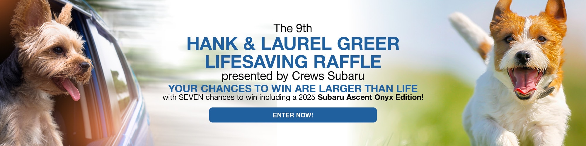 The 9th Hank & Laurel Greer Lifesaving Raffle presented by Crews Subaru