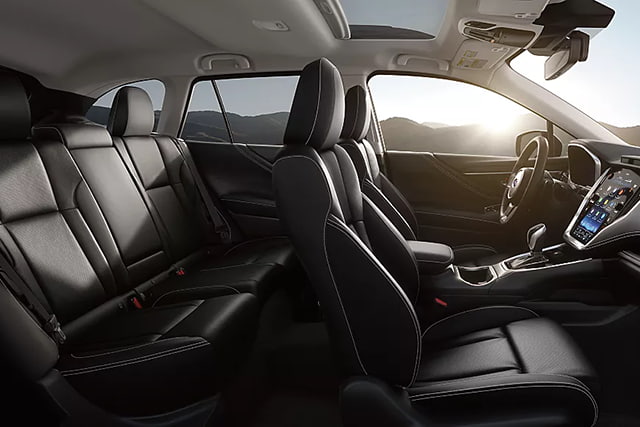 Outback offers ample head and leg room along with 33 cubic feet of cargo area behind all seating.