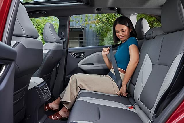 Split folding rear seating is comfortable and roomy in the Forester, available at Subaru of Gainesville.