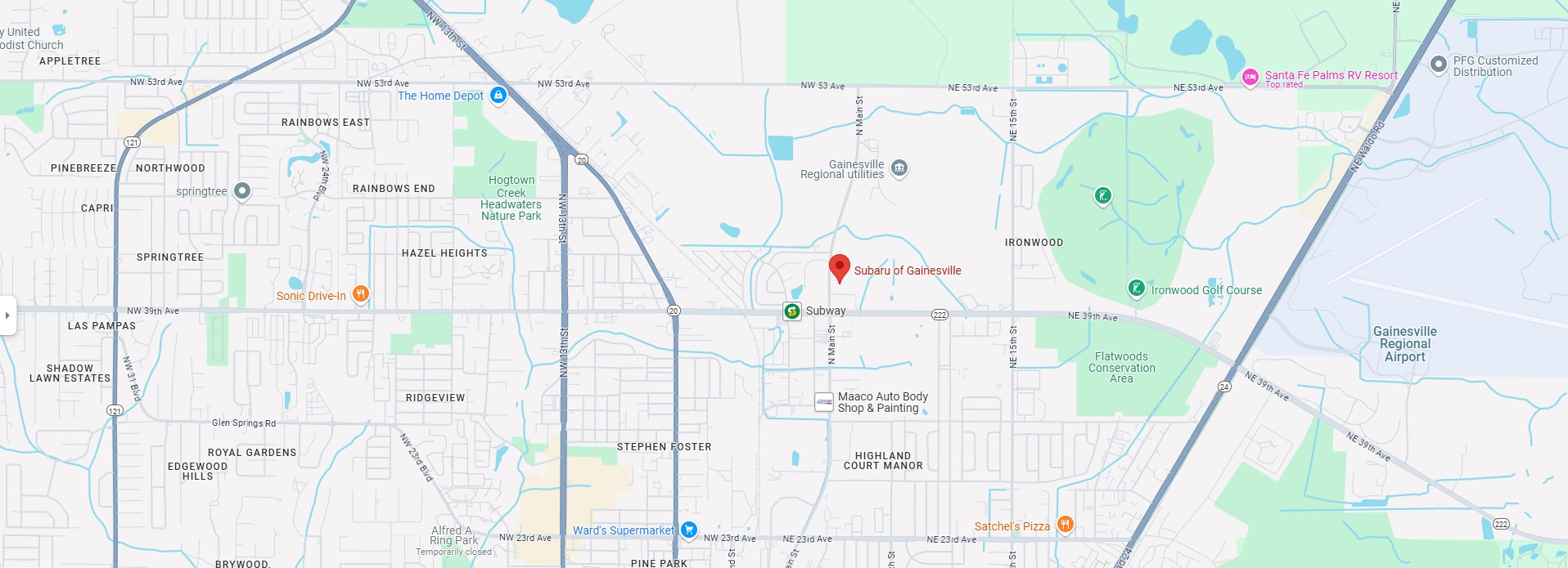 SubaruGainesvilleMap.png